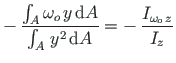 $\displaystyle - \hspace*{2pt}\frac{\int_{A}\omega_{o}\hspace*{1pt}y\hspace*{2pt...
...e*{2pt}\mathrm{d}A} = - \hspace*{2pt}\frac{I_{\omega_{o}\hspace*{1pt}z}}{I_{z}}$