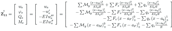 $\displaystyle \mathbf{\stackrel{\rm\circ}{Z_{11}}} =
\left[\begin{array}{c}
w_{...
...}_{+} - \sum {q}_{z}\frac{\left( x-a_{q}\right)^{2}_{+}}{2!}
\end{array}\right]$
