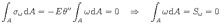 $\displaystyle \int_{A}\sigma_{\omega}\hspace*{1pt}\mathrm{d} A = -\hspace*{1pt}...
...quad \Rightarrow \quad \int_{A}\omega\hspace*{1pt}\mathrm{d} A = S_{\omega} = 0$