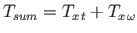 $\displaystyle {T_{sum}} = {T_{x\hspace*{1pt}t}} + {T_{x\hspace*{1pt}\omega}} %\cdot
$