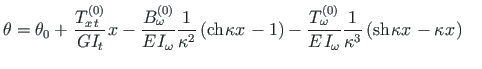 $\displaystyle {\theta} = {\theta}_{0} +\hspace*{1pt}{ \frac{{T ^{\left( 0\right...
...pace*{1pt}{{\kappa x}\hspace*{1pt}} -{{{\kappa x}}\hspace*{1pt}}\right) } \quad$