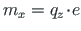 $ {m_{x}} = q_{z}\hspace*{-2pt}\cdot\hspace*{-2pt}e$
