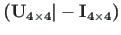$ \boldsymbol{(}\mathbf{U_{4\times4}\boldsymbol{\vert} -I_{4\times4}}\boldsymbol{)}$