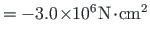 $ = - 3.0\hspace*{-2pt}\times\hspace*{-3pt}10^{6}\hspace*{1pt}\mathrm{N}\hspace*{-2pt}\cdot\hspace*{-2pt}\mathrm{cm^{2}}$