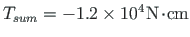 $ T_{sum} = - 1.2\times 10^{4}\hspace*{1pt}\mathrm{N\hspace*{-2pt}\cdot\hspace*{-2pt}cm}$