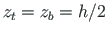 $ z_{t} = z_{b} = h/2$