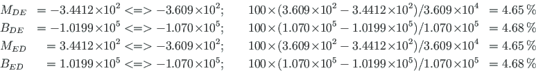 \begin{equation*}\begin{align*}&M_{DE} &= -3.4412\hspace*{-2pt}\times\hspace*{-3...
...t}\times\hspace*{-3pt}10^{5} &= 4.68{\,}\% \nonumber \end{align*}\end{equation*}