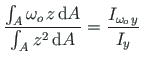 $\displaystyle \frac {\int _{A}\omega _{o}\hspace *{1pt}z\hspace *{2pt}\mathrm {...
...^{2}\hspace *{2pt}\mathrm {d}A} = \frac {I_{\omega _{o}\hspace *{1pt}y}}{I_{y}}$