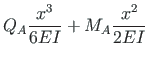 $\displaystyle Q_{A}\frac{x^{3}}{6EI} + M_{A}\frac{x^{2}}{2EI}$