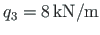 $q_{3} = 8{\,}\mathrm{kN/m}$