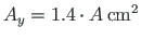 $A_{y}=1.4\cdot A{\,}\mathrm{cm^{2}}$