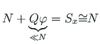 $\displaystyle N + \underbrace{Q\varphi}_{{\ll} N} = S_{x} {\cong} N$