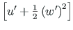 $\left[u^{\prime} + \frac{1}{2}\left(w^{\prime}\right)^{2}\right]$