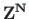 ${\mathbf{{Z}^{N}}}$