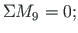 $\displaystyle \Sigma M_{9} = 0;$