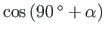 $\cos \left(90\,^{\circ} +
\alpha\right)$